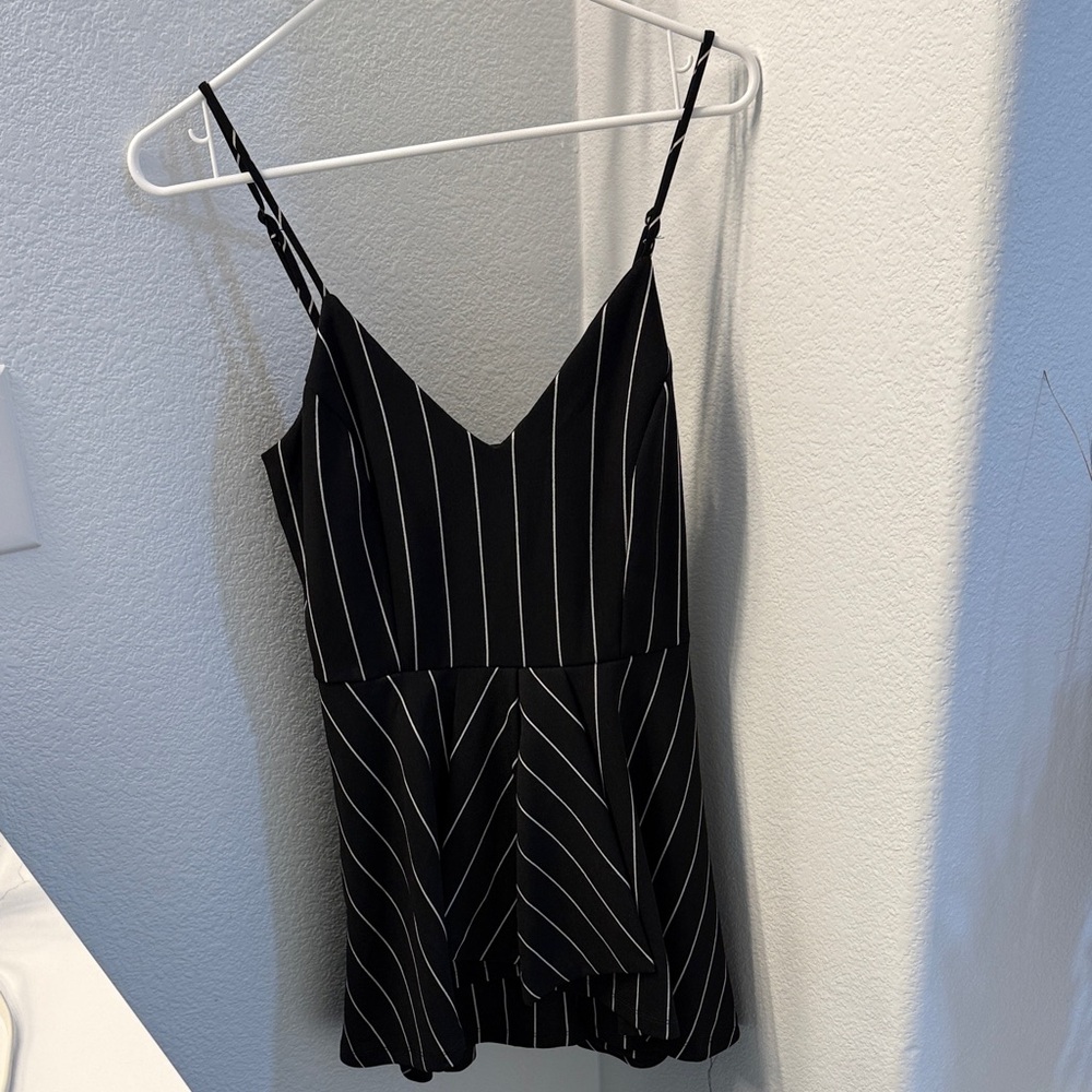 Purple Snow Black and White Striped Top